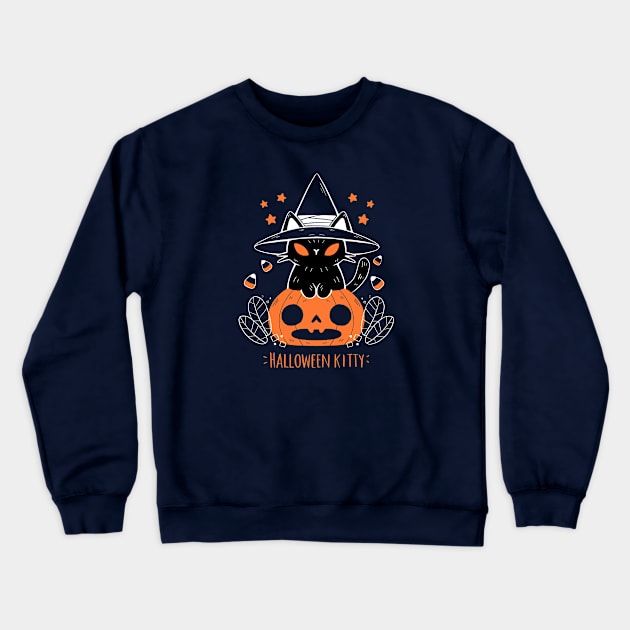 Halloween Kitty Crewneck Sweatshirt by xMorfina